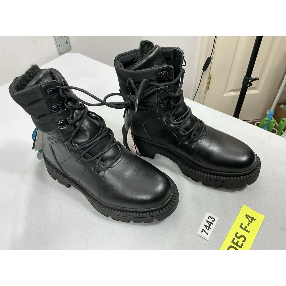 Womans NWT Ozark Trail Lace Up Combat Style SnowBoots 6 Black Waterproof